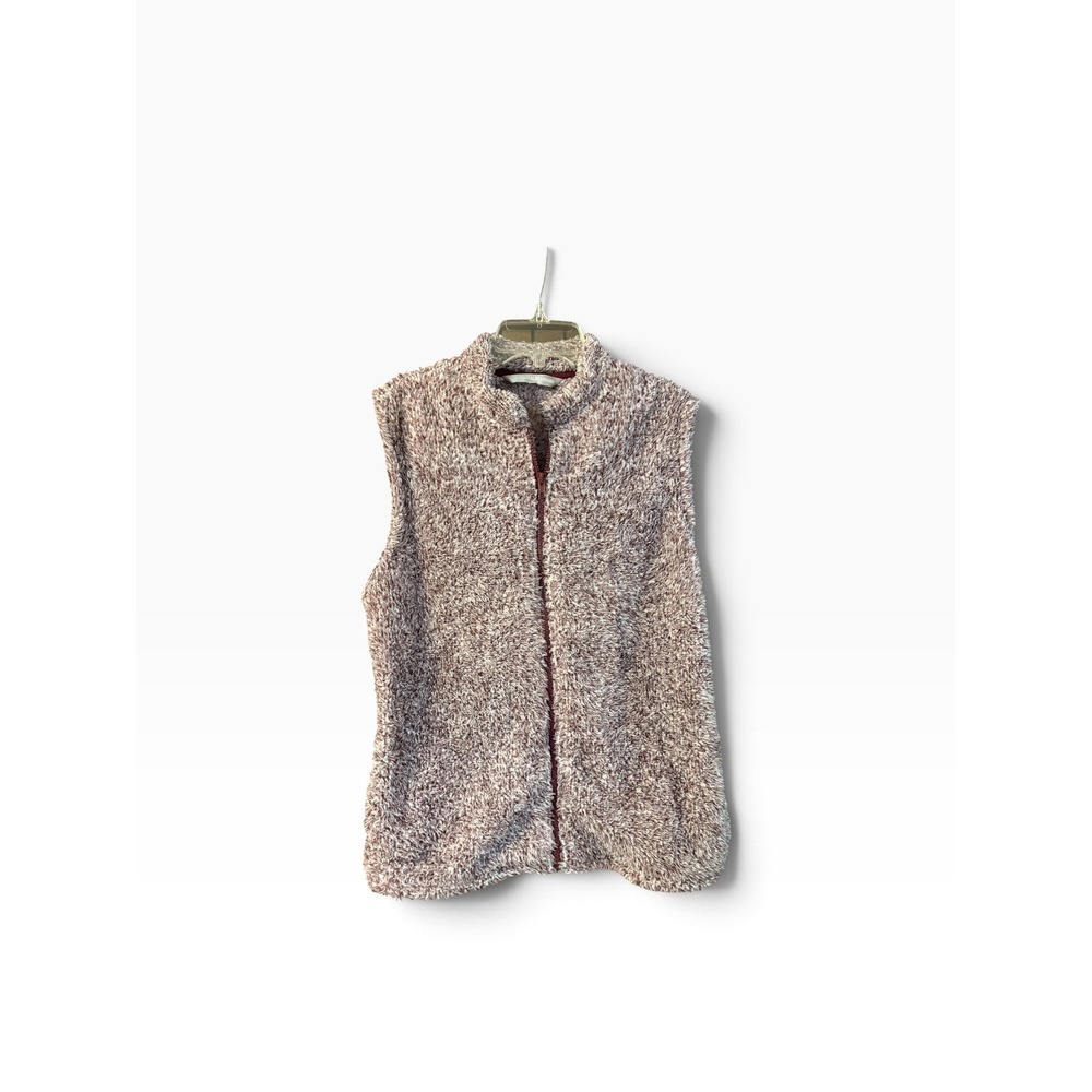 The Royal Standard Womens Small Marled Burgundy Sherpa Fleece Full Zip Vest